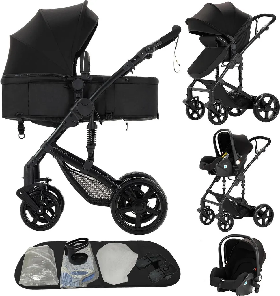 Siège auto bébé léger 3 en 1 Noir 588 avec harnais de sécurité