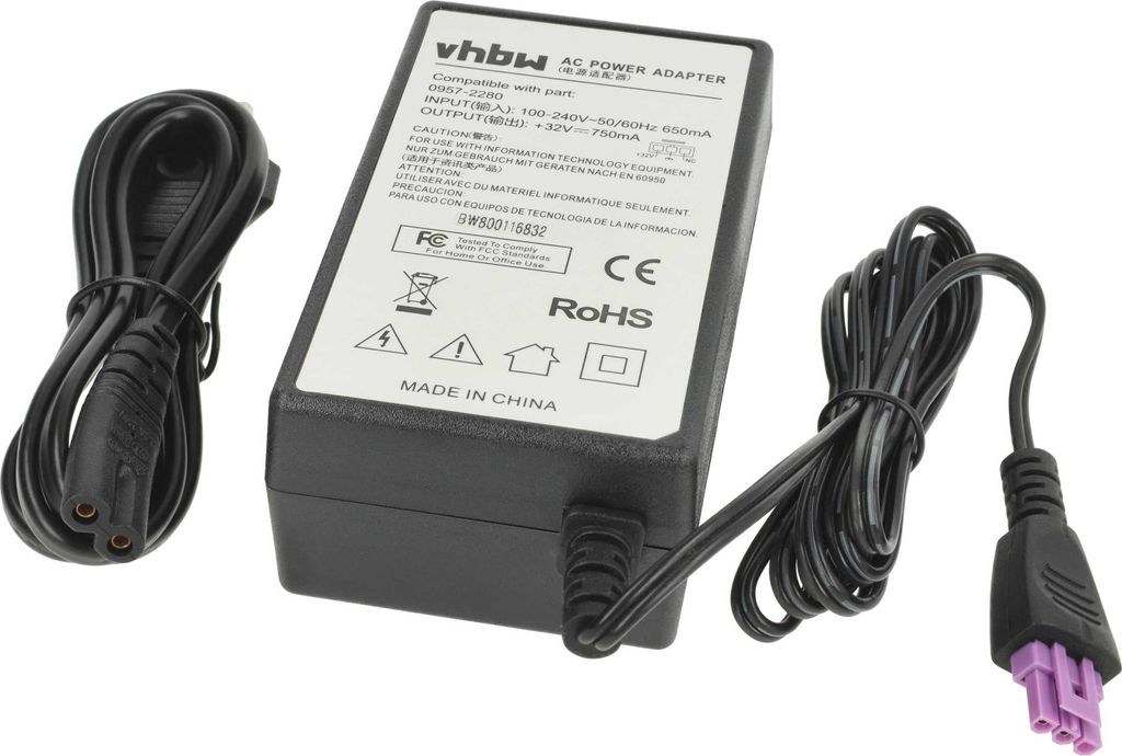vhbw Netzteil kompatibel mit HP Photosmart B120, B120A, B110A, B110 Drucker