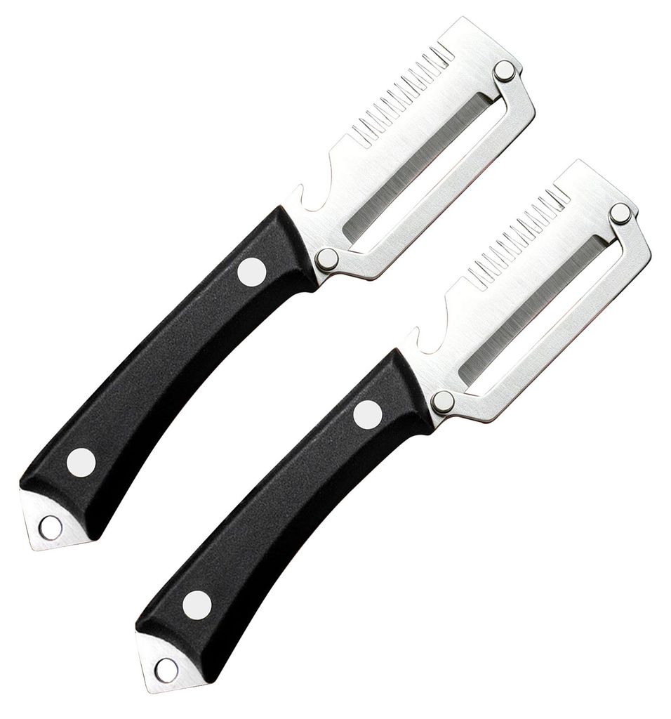 Gemüseschäler mit Kunststoffgriff, Obst- und Kartoffelschäler aus Edelstahl, 3-in-1 Zwiebelraspeln und Flaschenöffner, rostfreies Küchenutensil