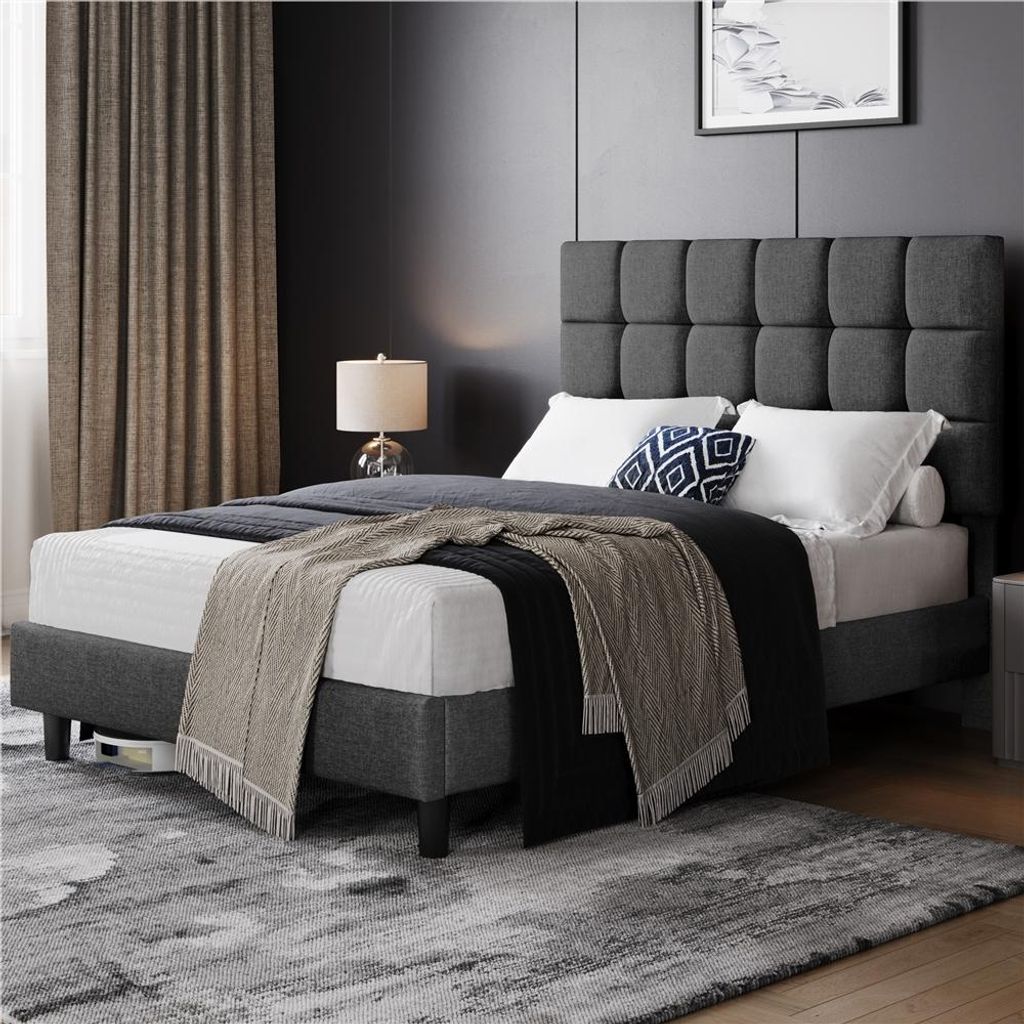 Yaheetech Polsterbett Doppelbett mit Höhenverstellbarem Produktbild 
