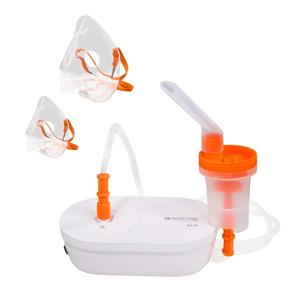 Tragbarer Druckluftvernebler Mobiclinic Ultraleise Leicht und tragbar Kompaktes und minimalistisches Design Nebumobi2