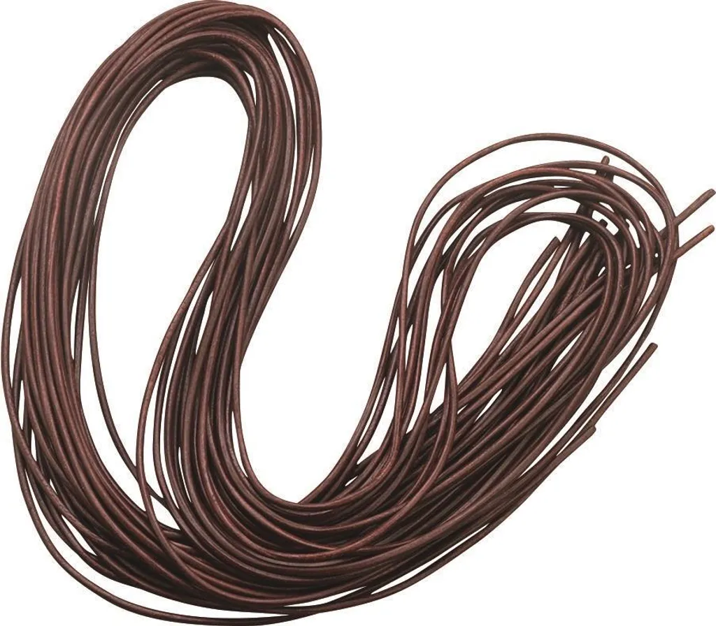 Fil de cuir sépia 2 mm pour création de colliers et bracelets 1 mètre