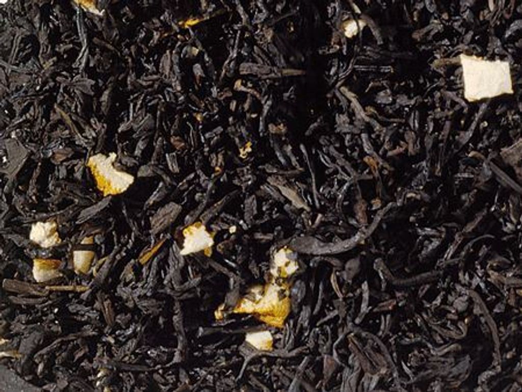 1 kg  Schwarzteemischung Orange mit Schalen aromatisiert Produktbild 