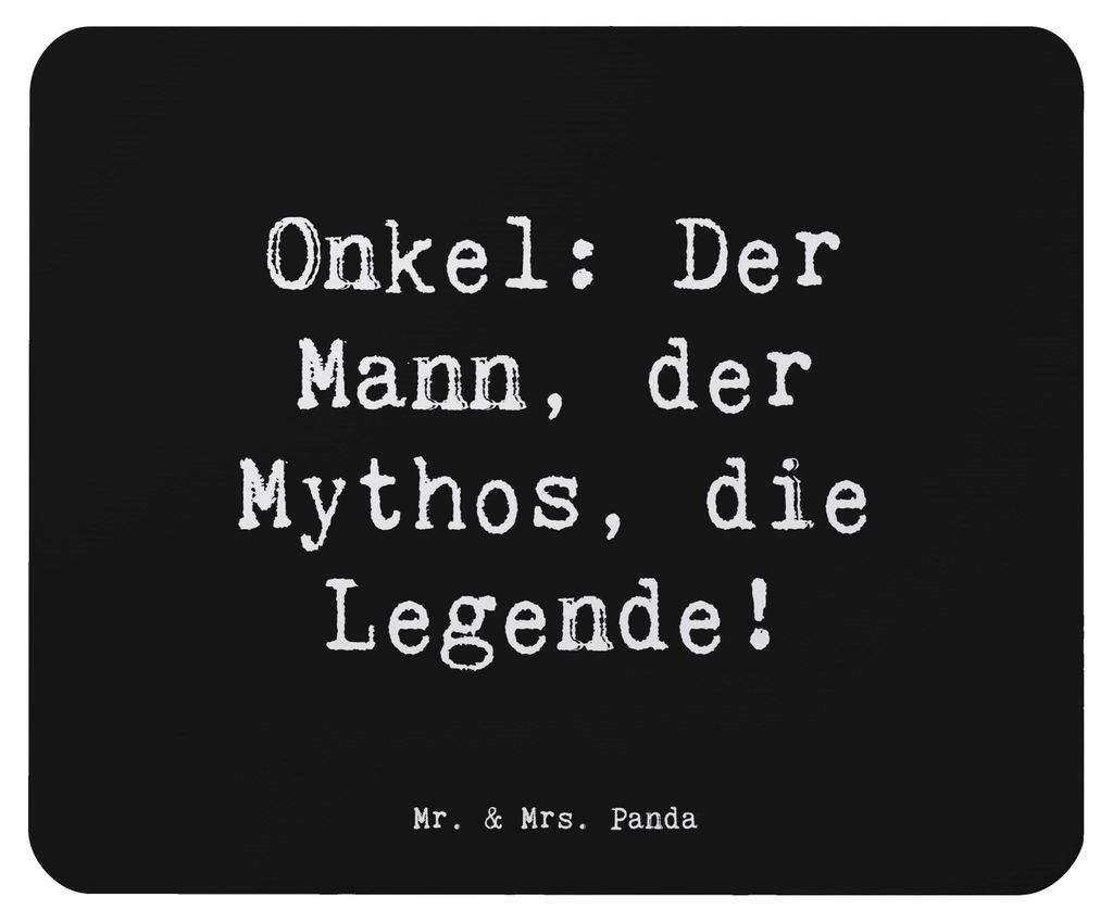 Mr. & Mrs. Panda Mouse Pad Spruch Onkel Legende - Schwarz - Geschenk, Patenonkel, Held, Inspiration, handgemacht, Abenteuer, Jubiläen, Dankeschön...