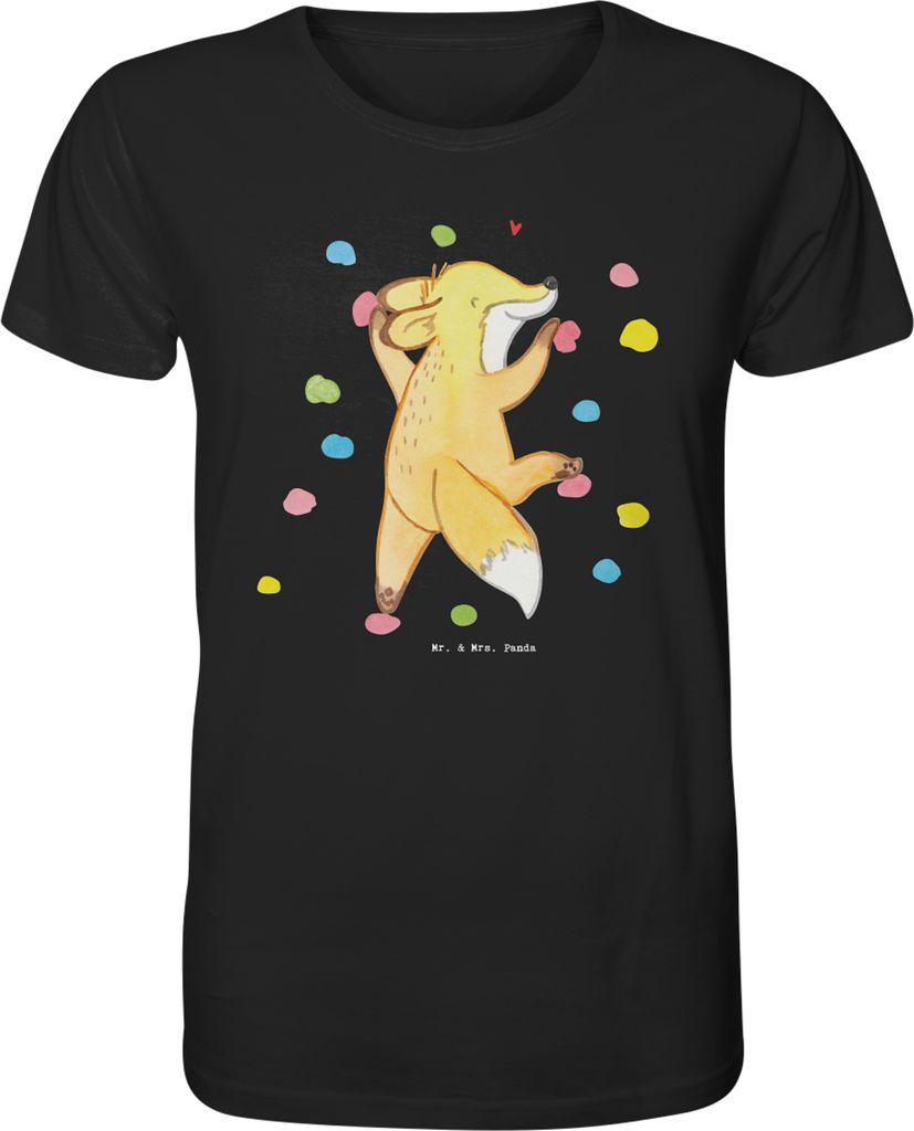 Mr. & Mrs. Panda Tshirt Fuchs Bouldern Größe M - Schwarz - Geschenk, Kletterhalle, T-Shirt Herren, Klettern, Shirt, Jersey-Shirt, Oberteil, Bould...