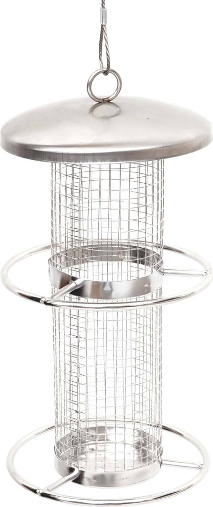 Vogelfutterstation MCW-G90, Futterspender Futtersäule, Edelstahl 27cm