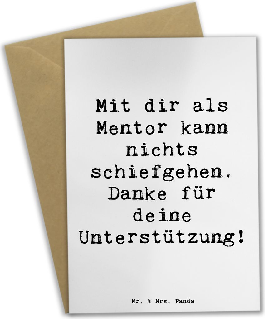 Mr. & Mrs. Panda Grußkarte Spruch Beste Mentor - Weiß - Geschenk, Klappkarte, beruflicher Erfolg, Danke sagen, Dankbarkeit, babykarte, osterkarte...
