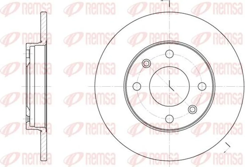Disque de frein REMSA 6130.00 OE 169001 pour Peugeot 206 et Citroën Saxo