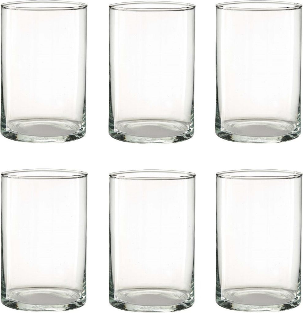 6er Set Teelichthalter Dekogläser Vasen ZYLINDER H. 15cm D. 10cm Rudolph Keramik