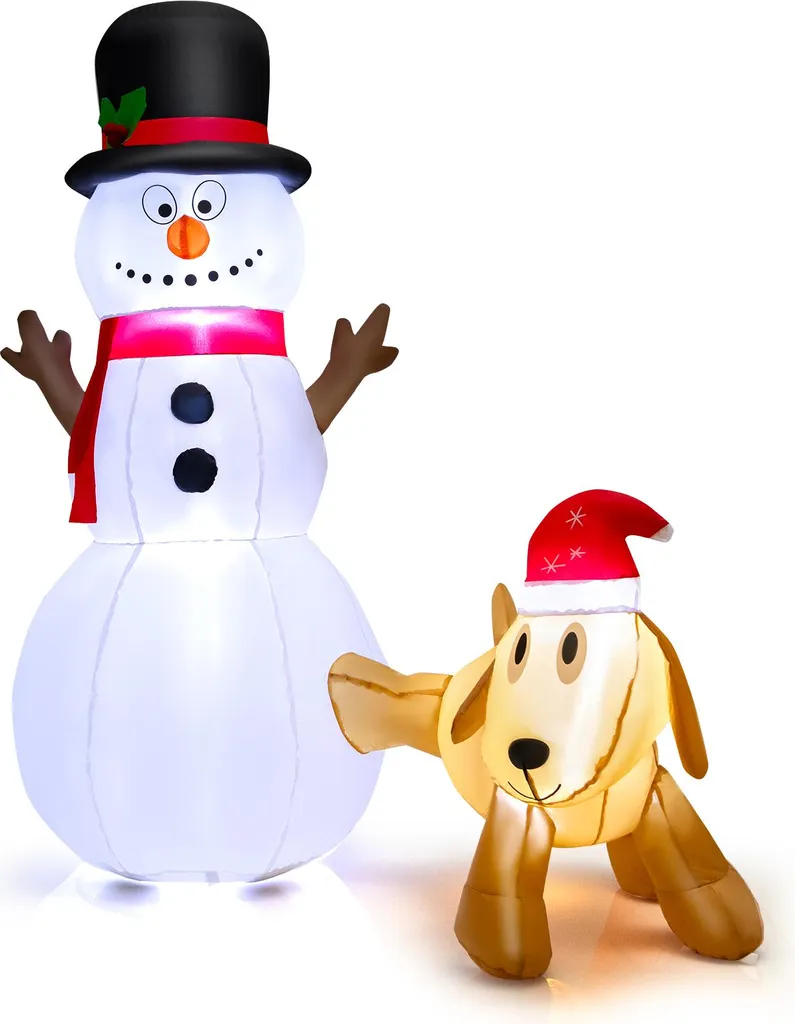 Bonhomme de neige Noël gonflable 180cm stable et résistant intempéries