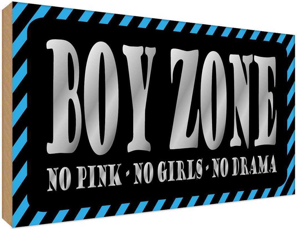 vianmo Holzschild 30x40 cm Boy Zone no pink girls drama Dekoration