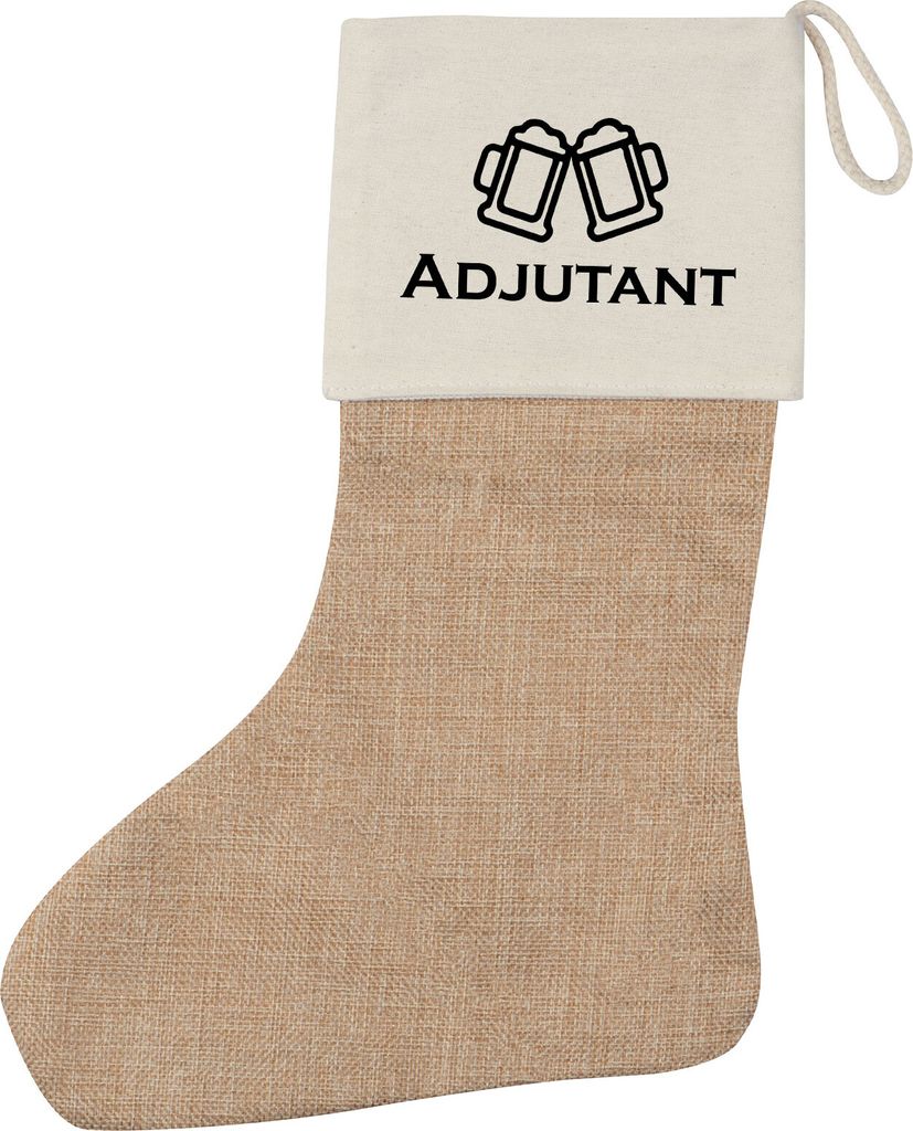 Huuraa Weihnachtsstrumpf Adjutant Schützenfest Beige Jute Kaminstrumpf Geschenkidee