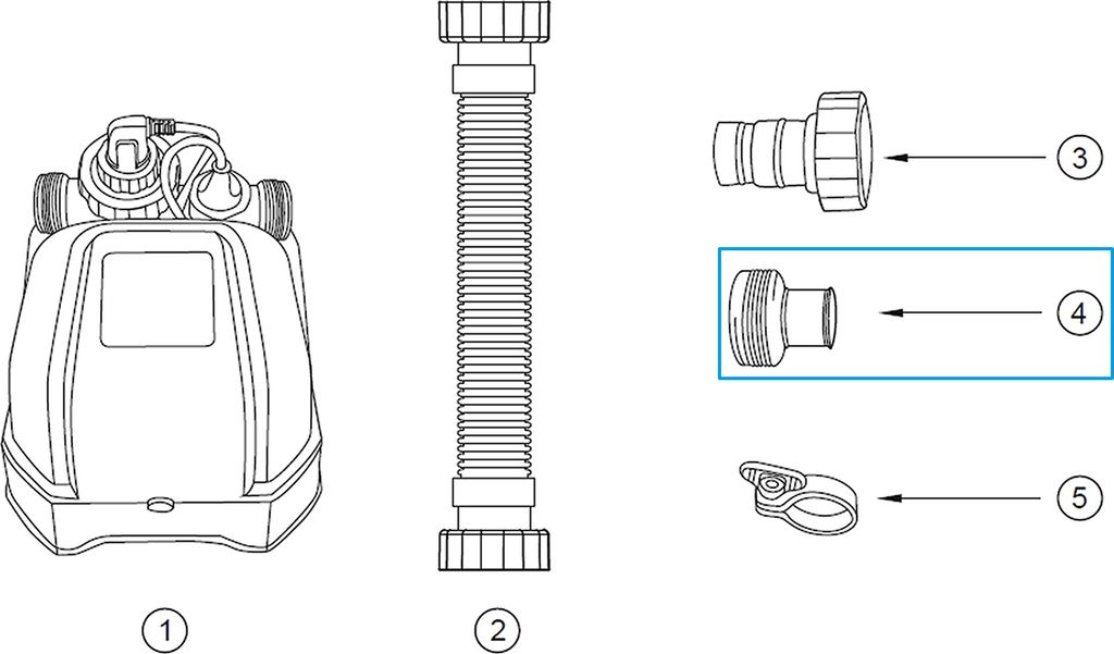 Bestway Ersatzteil Schlauchadapter (grau / Ø 38 mm) für Salzwasseranlage und Wärmepumpe (2023)