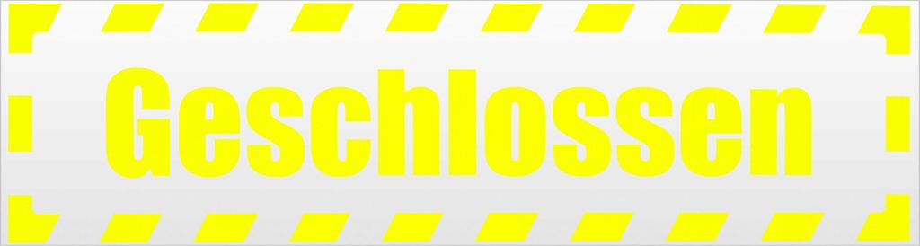 Kiwistar Geschlossen gestreift Magnetschild Schild magnetisch - 45cm Neongelb - Magnetfolie für Auto PKW Kfz