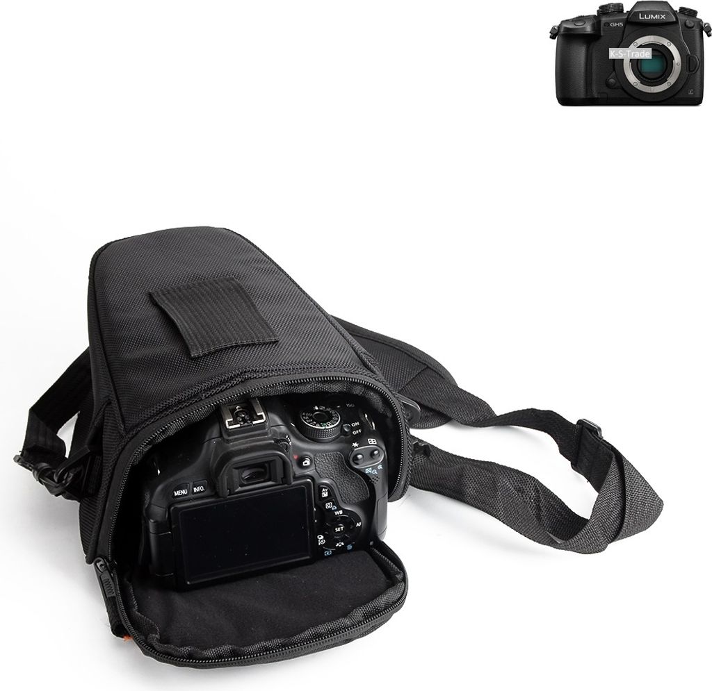 K-S-Trade Kameratasche Fototasche Schultertasche Umhängetasche kompatibel mit Panasonic Lumix DC-GH5 Colt für Systemkameras Schutzhülle bag