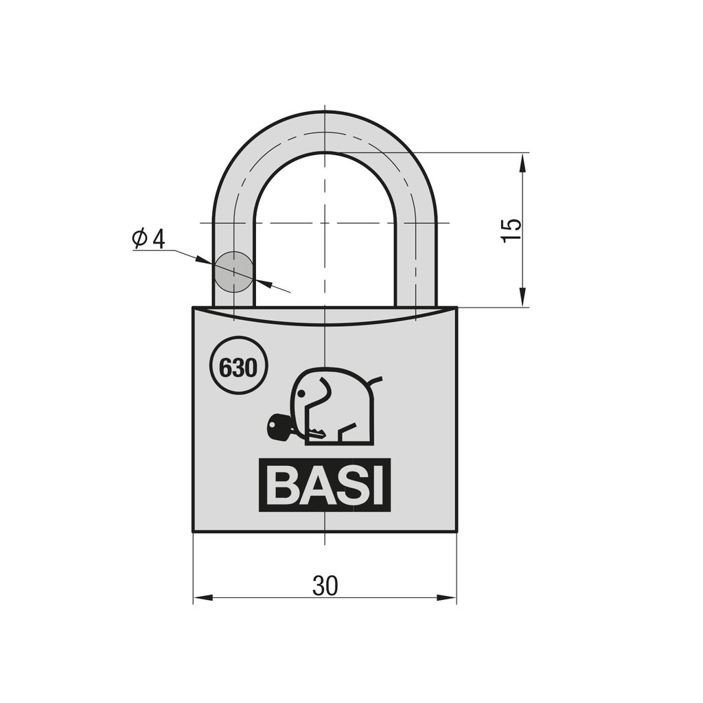 BASI - Vorhangschloss - SET - 24x VHS 630 - 30 mm - Produktbild 3