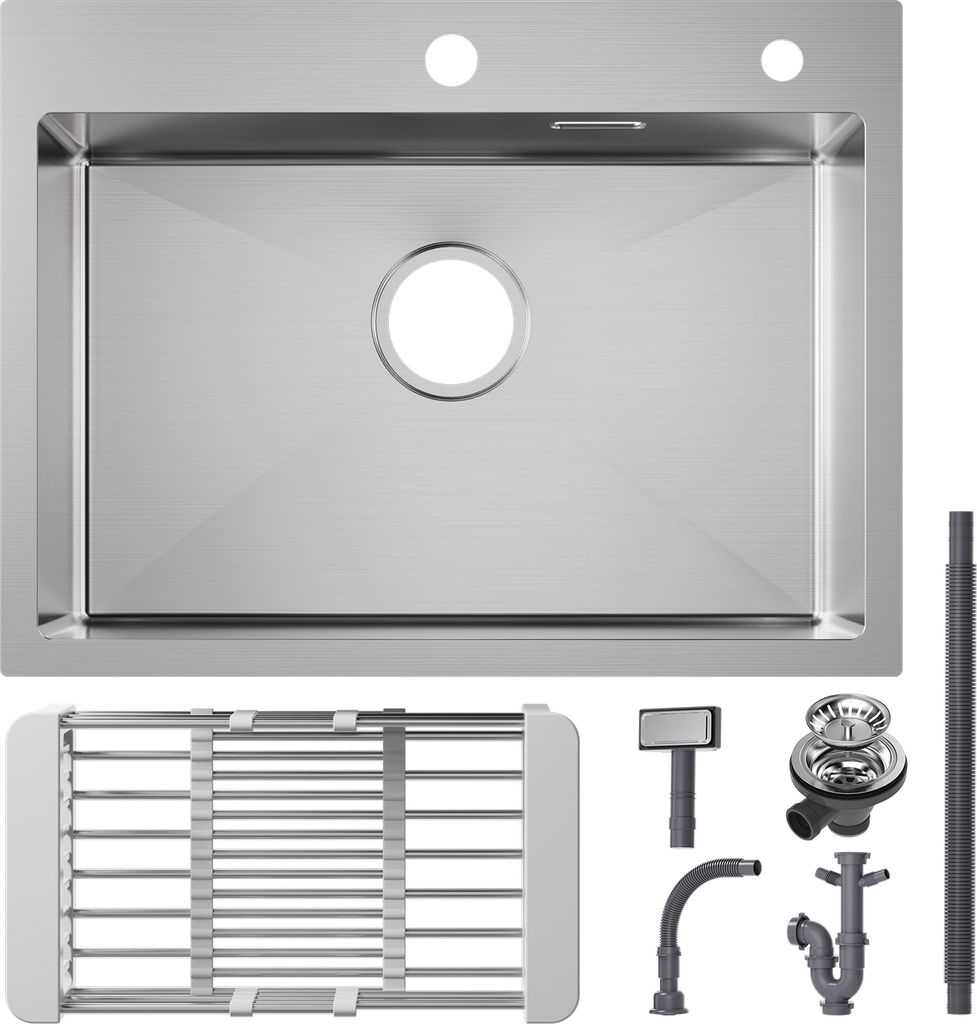 CECIPA 60x45cm Edelstahlspüle Einbauspüle Küchenspüle Spüle Produktbild 