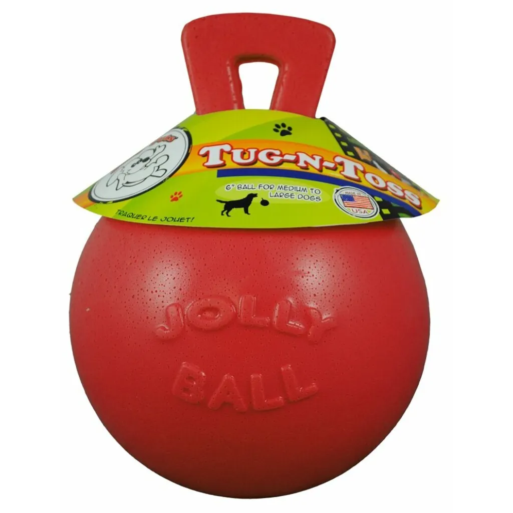 Jolly Tug-N-Toss 20cm: Palla per Cani Indistruttibile con Maniglia