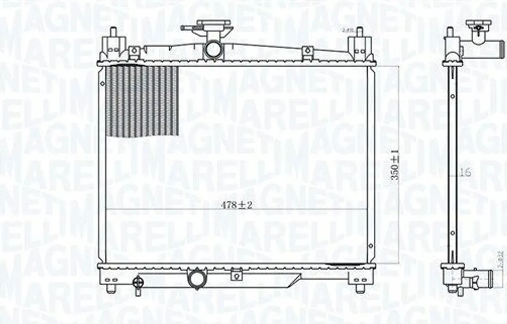 Radiateur d'eau moteur pour Toyota Yaris à hayon version P1
