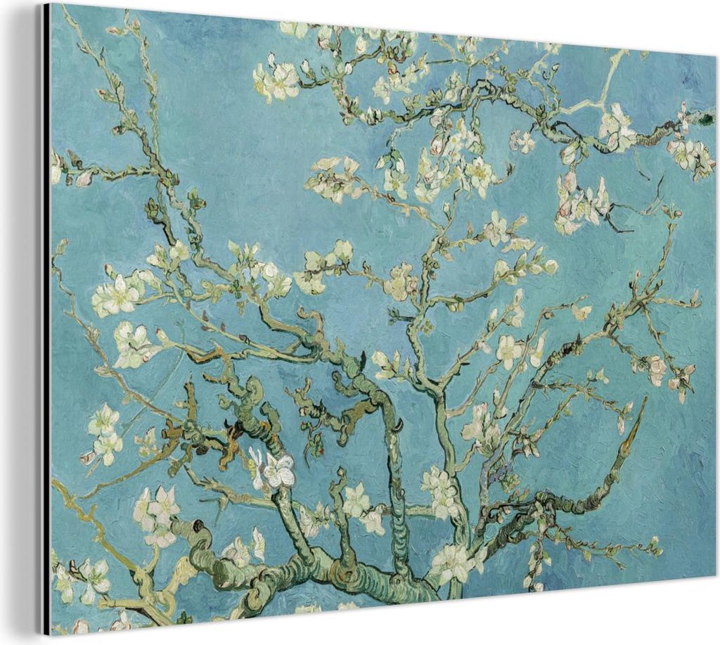 MuchoWow Wanddekoration Metall Metallbild Wandkunst 120x80 cm Van Gogh - Mandelblüte - Alte Meister - Kunst - Vintage MuchoWow Aluminium Gemälde ...