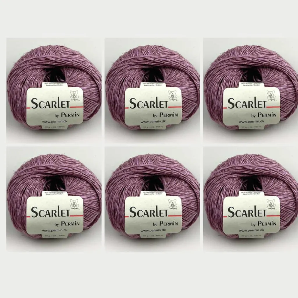Laine été pour top et gilet Scarlet Permin - 6 pelotes Violet durable