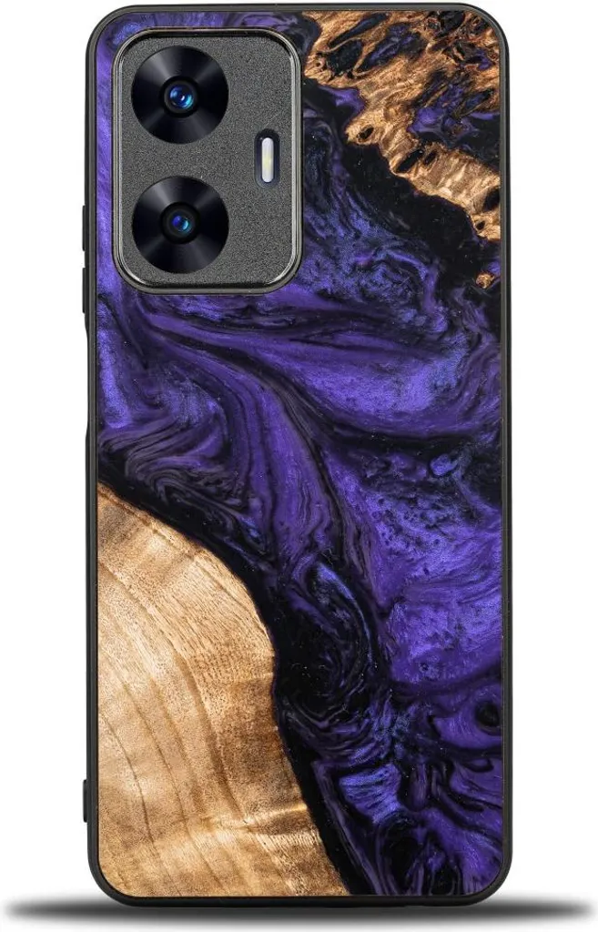 Longstong Custodia Sottile Antiurto Per Realme 6 Pro – Design Minimalista Erba Viola, Morbido Silicone TPU