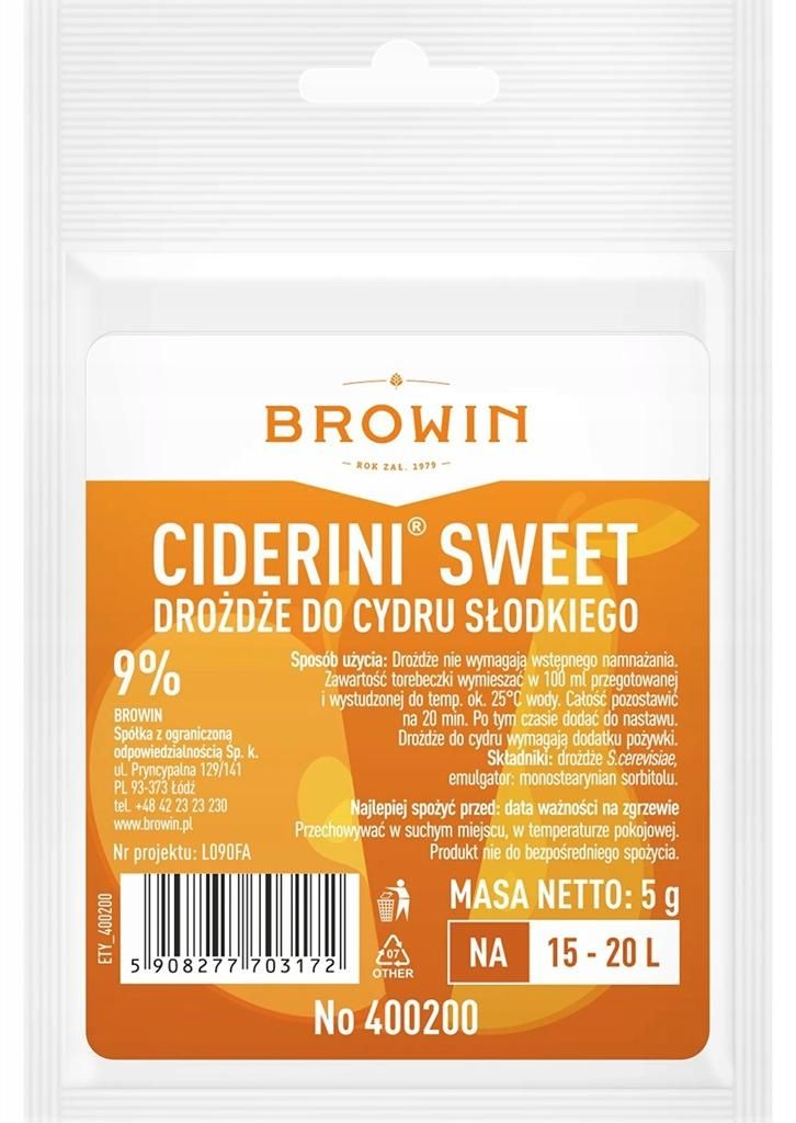 Drożdże aktywne do cydru SWEET BW 5g Zdjęcie produktu 