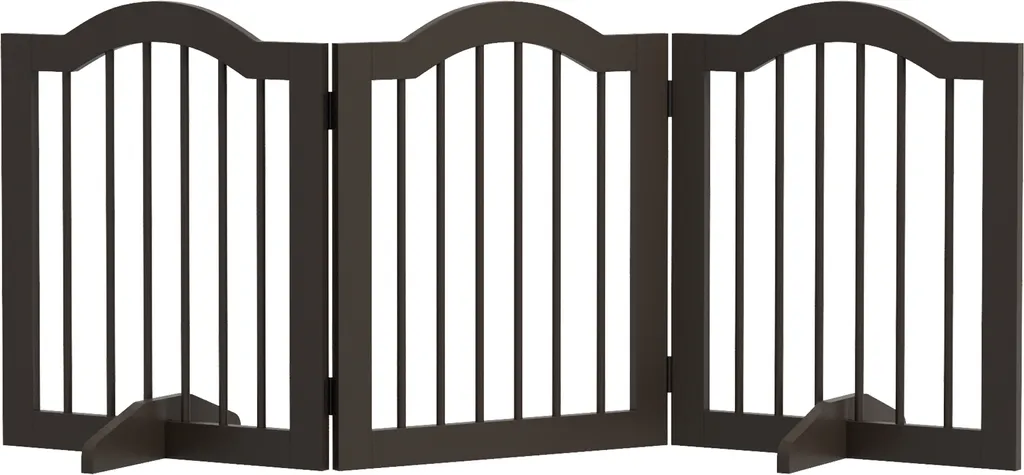 Barrière Pliable pour Chiens avec Pieds Stabilisateurs Hauteur 61 cm