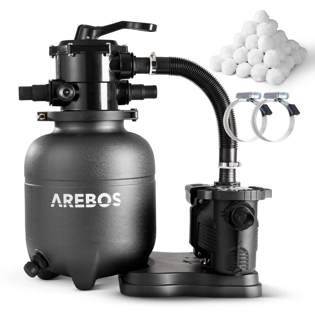 Sistema di filtraggio a sabbia AREBOS 350W 9500L/h Valvola Immagine del prodotto 