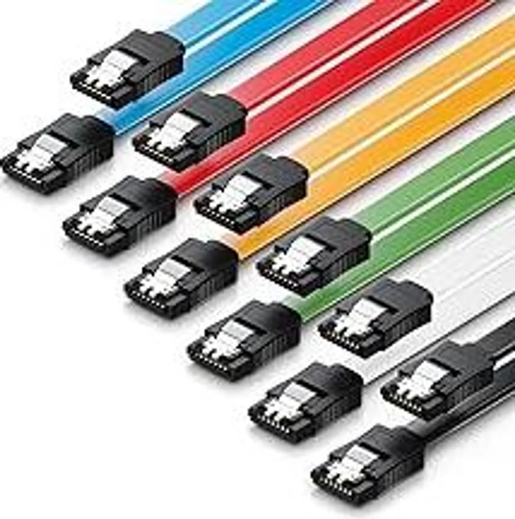 Set 6 Cavi SATA III 6 GBit/s Colorati per Gaming PC - 50cm con Clip