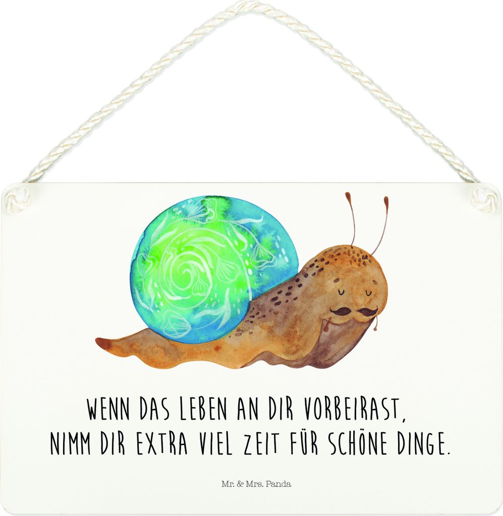 Mr. & Mrs. Panda holzbild Schnecke Sir DIN A4 - Weiß - Produktbild 