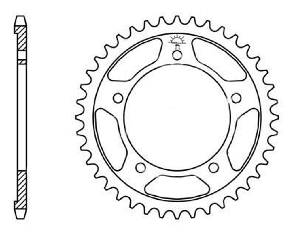 Kettenrad 44 Zähne Teilung 525 Typ JTR1304 SILBER für Honda CBF 500 600 / CB CBR 600 650 900 / VT 750 / XL 1000