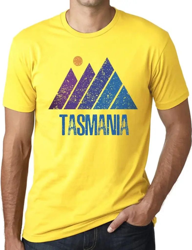 Herren Grafik T-Shirt Berg Tasmanien – Mountain Tasmania – Öko-Verantwortlich Vintage Jahrgang Kurzarm Lustige Druck Geburtstag Geschenk Mann