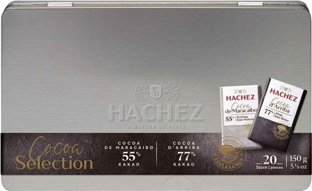 Hachez Cocoa Selection Täfelchen Metalldose 150g Produktbild 
