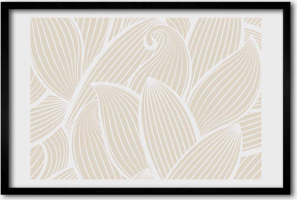 Bild 60x40 MDF-Rahmen, Wandkunst Blätter-Muster