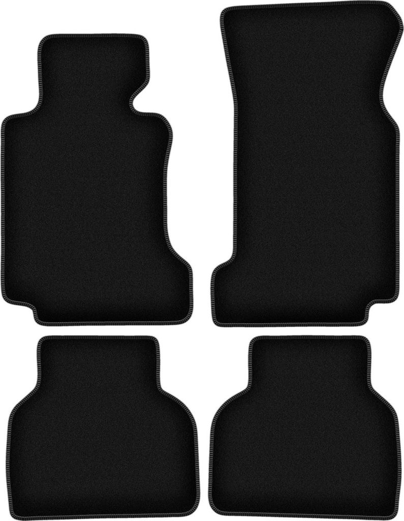 Wielganizator Velours-Autoteppiche – passend für BMW 7 E38 (Limousine, Bj. 1994-2001) – schwarz, passgenau, mit Befestigungen set 4 Stk.