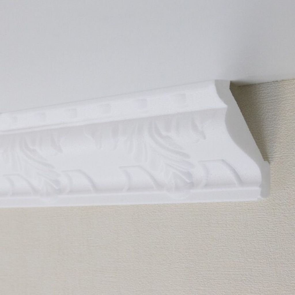 PROVISTON | Stuckleiste | Polystyrol | 43 x 63 x 2000 mm | Weiß | Deckenleiste