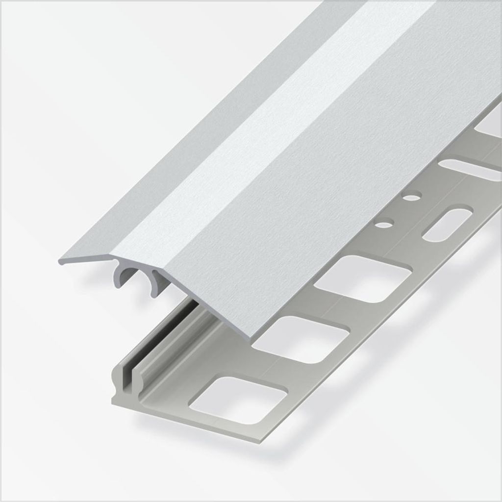 alfer Niveauausgleichs-Profil 2 m, 31 x 7 mm Alu eloxiert Edelstahl Optik