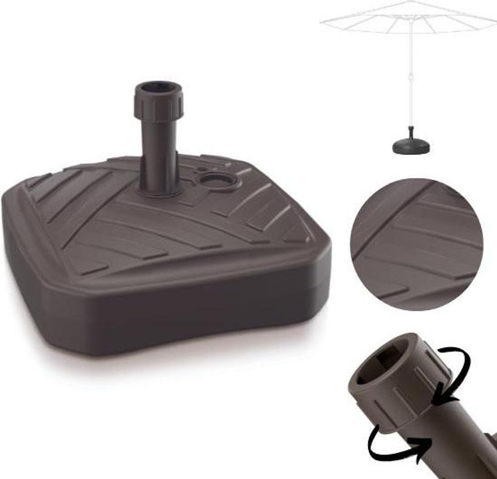 Onderstel voor parasol UMBRELLA, vierkant, 39 cm - kleur: Productafbeelding 