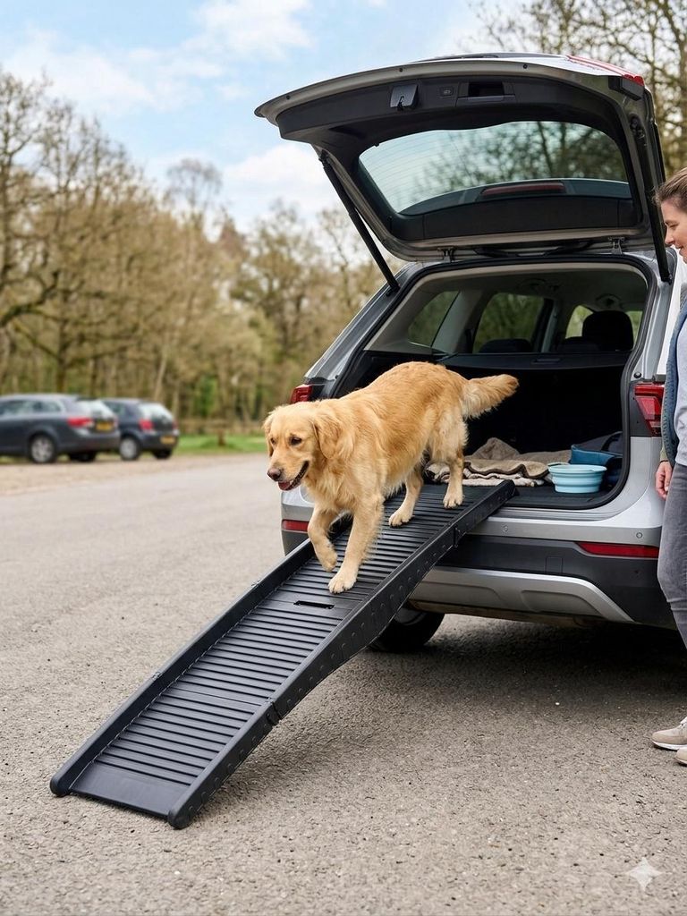 Klappbare Hunderampe COMFORT Hundetreppe Rampe Treppe Hund Produktbild 