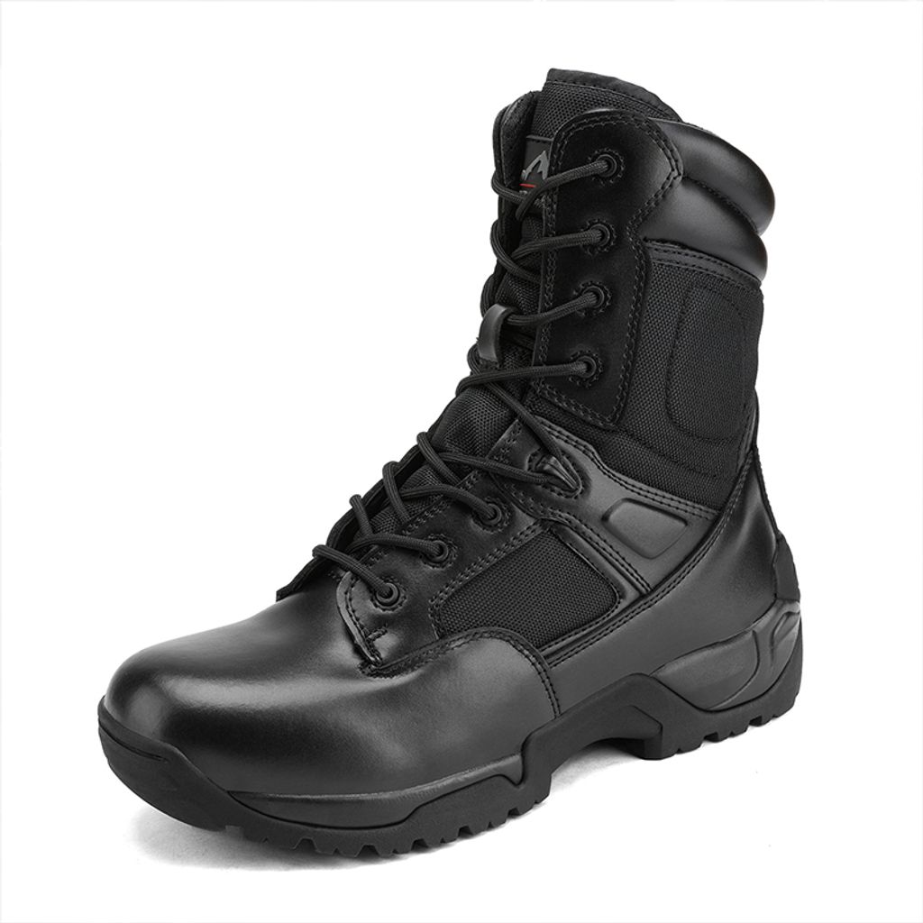 NORTIV 8 Herren Militärstiefel Einsatzstiefel mit Reißverschluss Taktische Boot Security Stiefel Kampfstiefel Springerstiefel Armee Outdoor Trekk...