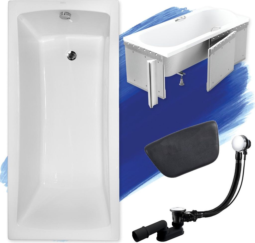 Badewanne Rechteck Set 5in1 170x70 mit Premium Produktbild 