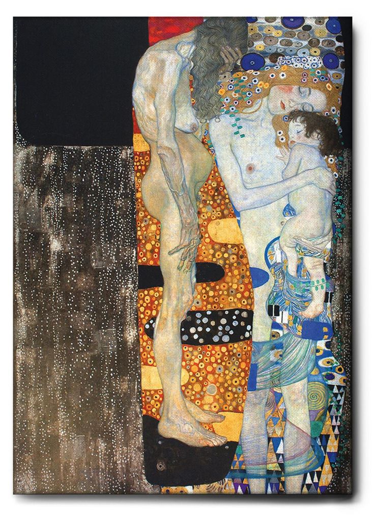 Giallobus - Die drei Altersstufen der Frauen - Gustav Klimt - 50L x 70W cm - Bild - Leinwand mit Standardrahmen