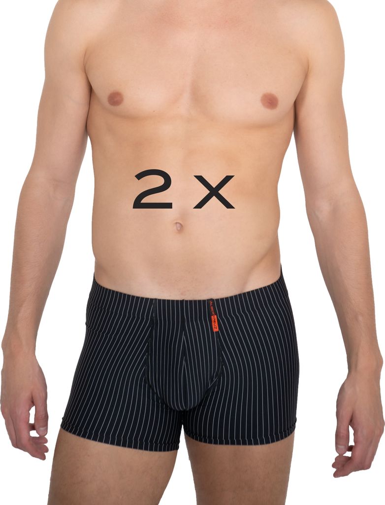ALBERT KREUZ 2-Pack Nadelstreifen Retroshorts Microfaser schwarz, 05/M