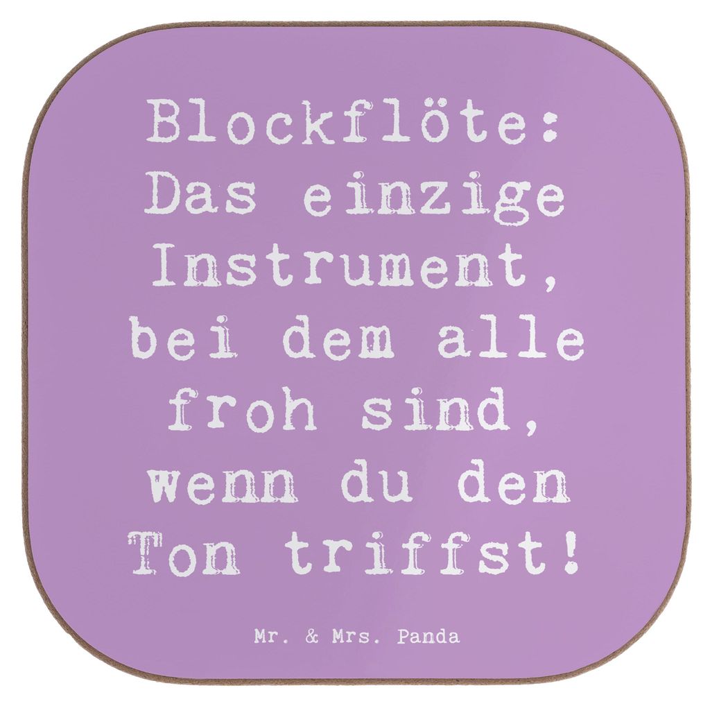 Mr. & Mrs. Panda Tassen Untersetzer Spruch Blockflöte Freude - Lavendeltraum - Geschenk, Instrument, Sopranblockflöte, Musiker, für Gläser, Ten...