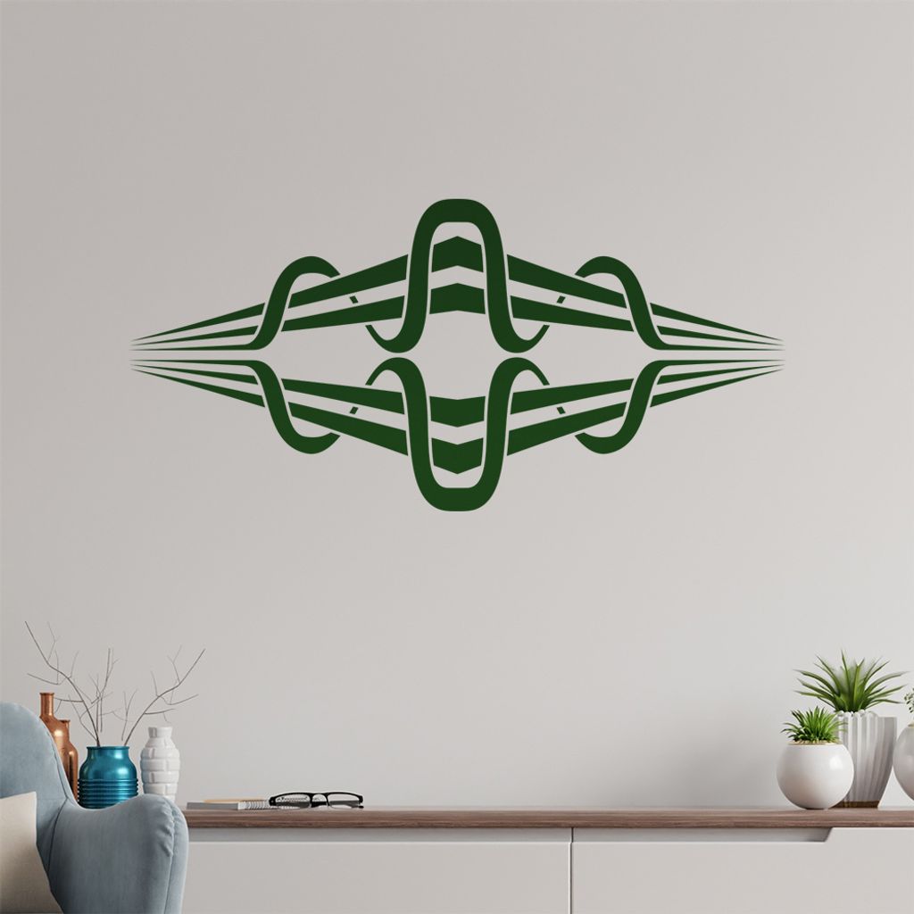 Tribal Wellen Wandtattoo in 6 Größen - Wandaufkleber Wall Sticker - Dekoration, Küche, Wohnzimmer, Schlafzimmer, Badezimmer