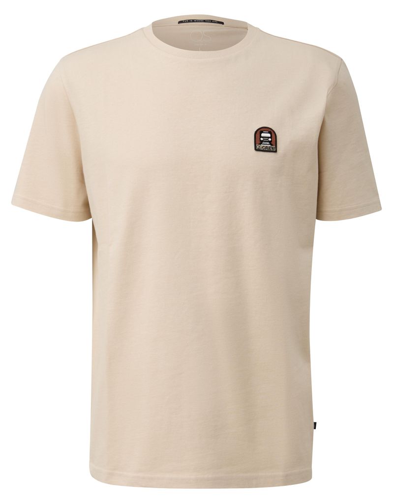 s.Oliver T-Shirt aus schwerem Jersey mit Rundhalsausschnitt und Stickerei-Patch Regular Fit
