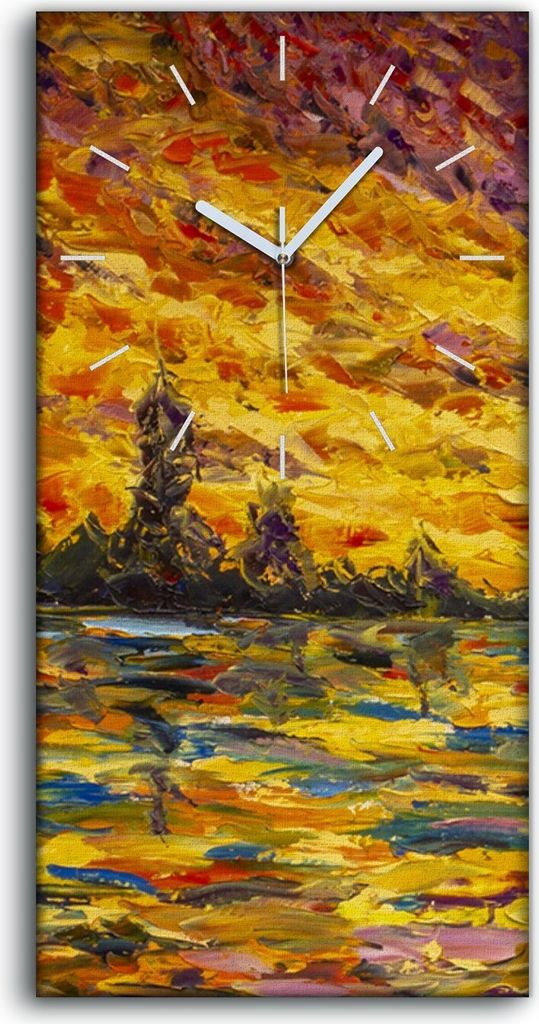 Dekor Leinwand Uhr Wandbilder 30x60 Ölgemälde Abstrakte Sonnenuntergang - weiße Hände