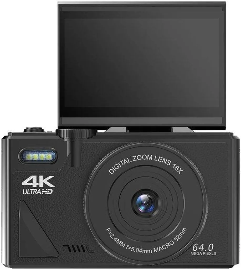 Caméra Vidéo 4K Idéale pour Vlogging et Voyage, Format Compact Facile à Utiliser