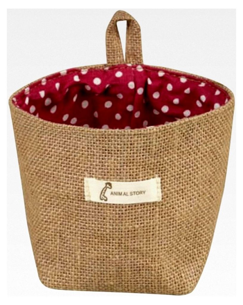 Hängende Aufbewahrungstasche aus Baumwolle und Jute für kleine Säckchen für Blumentöpfe, dekorativer Korb aus Naturmaterial für Kosmetik, Spi...